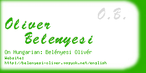 oliver belenyesi business card